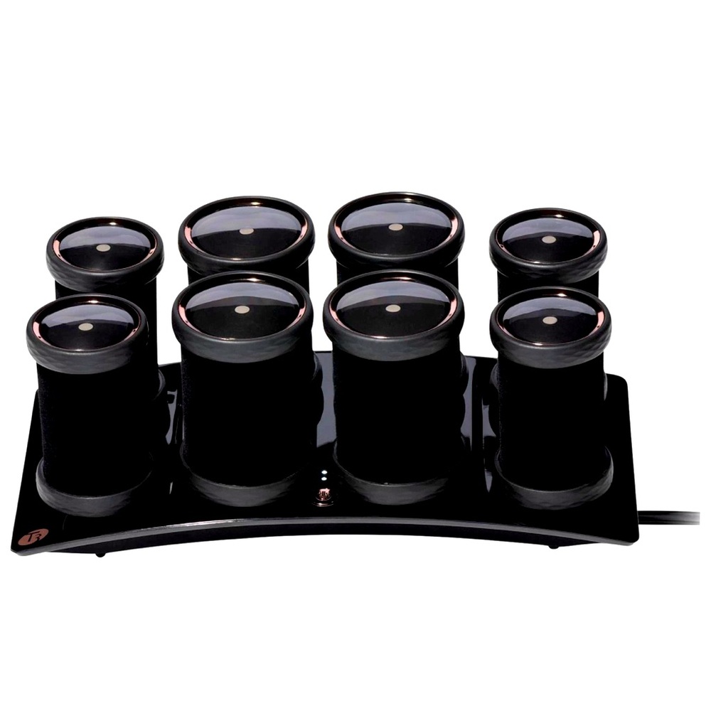 T3 Black Heated Hair Rollers Set